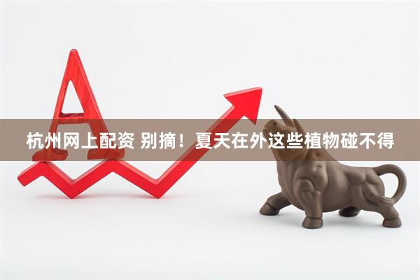 杭州网上配资 别摘！夏天在外这些植物碰不得