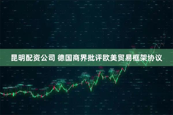 昆明配资公司 德国商界批评欧美贸易框架协议